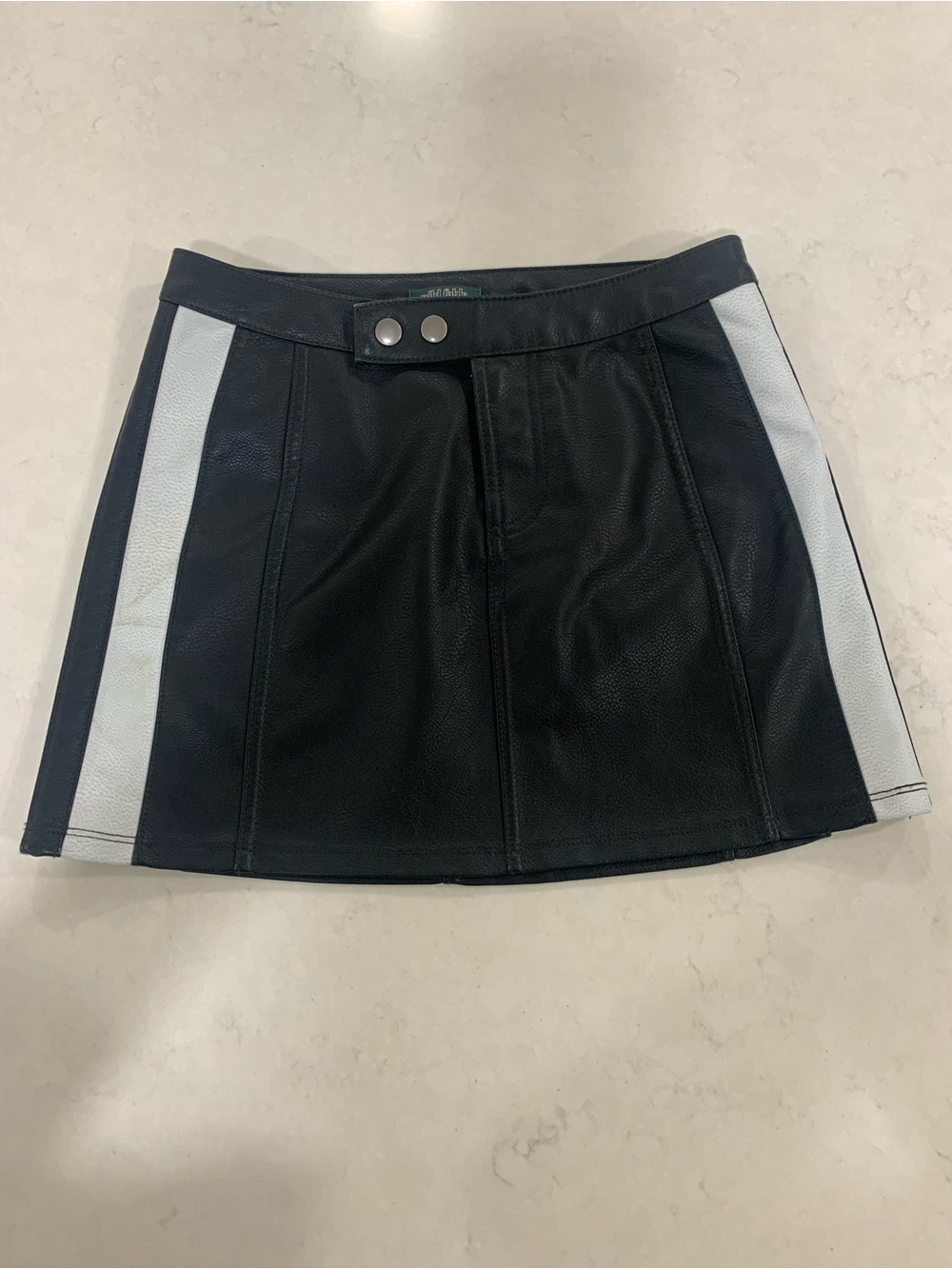 wild fable Black Mini Skirt with White Side Stripes